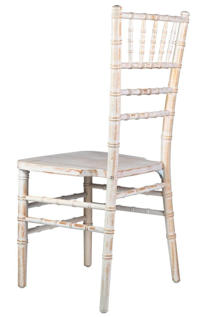 Chivari White Distressed ToughWood™ Chiavari Chair CCWWD-ZG-T
