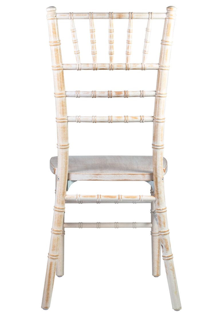 Chivari White Distressed ToughWood™ Chiavari Chair CCWWD-ZG-T