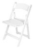 Chivari White Resin Folding Chair with Slatted Seat and White Padded Seat – 2 Styles in 1 CFRW2N1-SLATTED-CX-T
