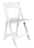 Chivari White SuperResin™ Folding Chair with Stainless Steel Hardware CFRWS-AX-T