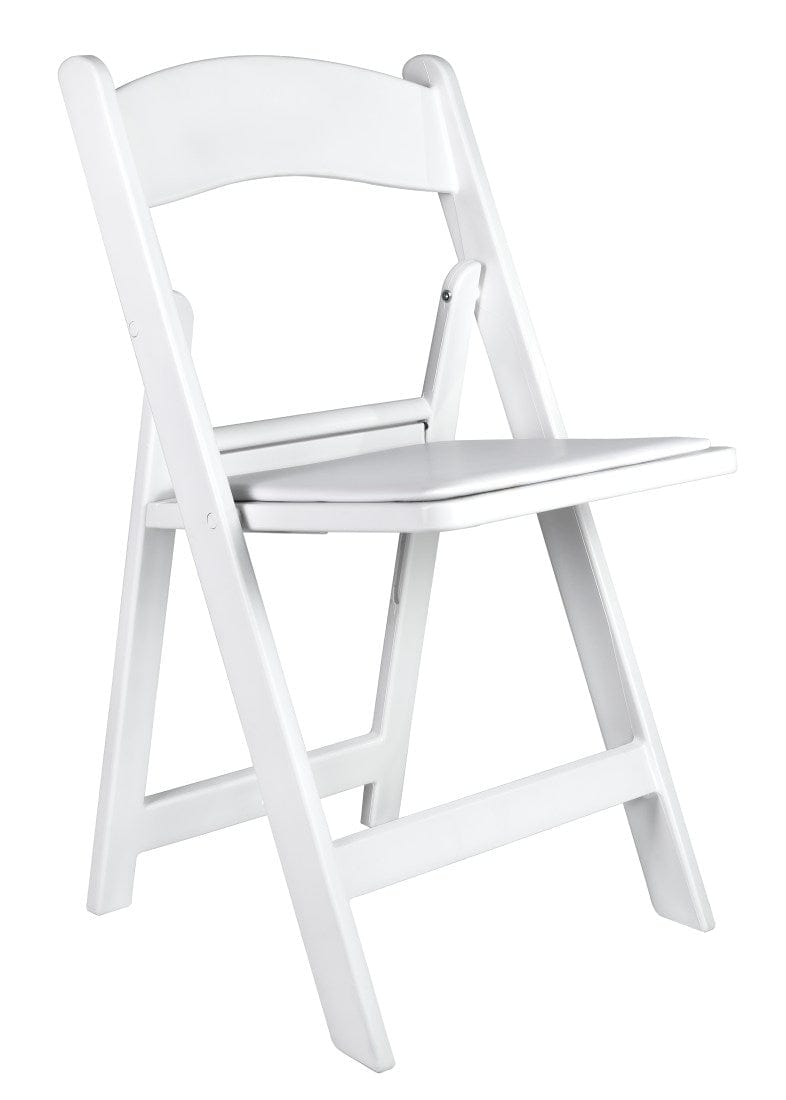 Chivari White Resin Folding Chair CFRW-X-AX-T