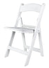 Chivari White SuperResin™ Folding Chair with Stainless Steel Hardware CFRWS-AX-T