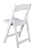 Chivari White SuperResin™ Folding Chair with Stainless Steel Hardware CFRWS-AX-T