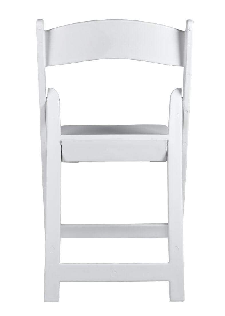 Chivari White SuperResin™ Folding Chair with Stainless Steel Hardware CFRWS-AX-T
