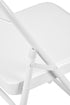 Chivari 48 White Metal Folding Chairs + 6 Heavy Duty Plastic 72x30 Banquet Tables + Hybrid Folding Chair and Banquet Table Cart CFMW-48-6RT-KT