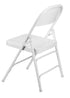 Chivari 48 White Metal Folding Chairs + 6 Heavy Duty Plastic 72x30 Banquet Tables + Hybrid Folding Chair and Banquet Table Cart CFMW-48-6RT-KT
