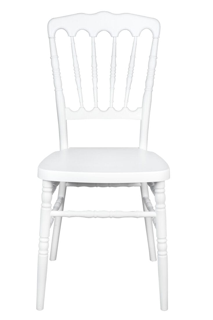 Chivari White Steel Skeleton™ Resin Napoleon Chair CNRW-STEEL-CX-T