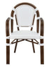 Toulouse White French Bistro Set Includes 48" x 36" Table and 4 Chairs with Arms FBK-SQ-WWD-AWD4-AX