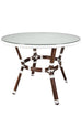 Toulouse 40" Round Glass Top White Rattan French Bistro Table TBTPWWD-KT-AX-T