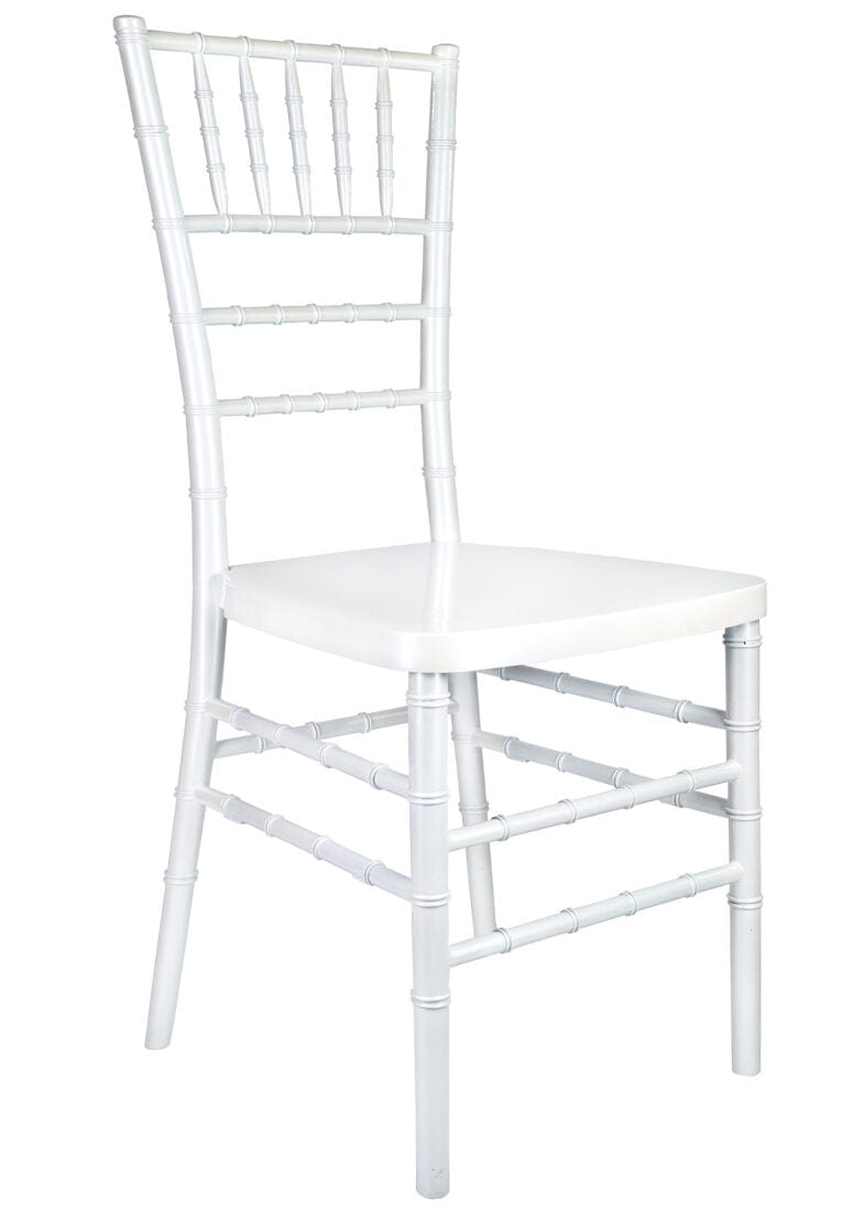 Chivari Sparkling Pearl White Resin Steel Skeleton™ Chiavari Chair CCRPWSP-STEEL-AX-T