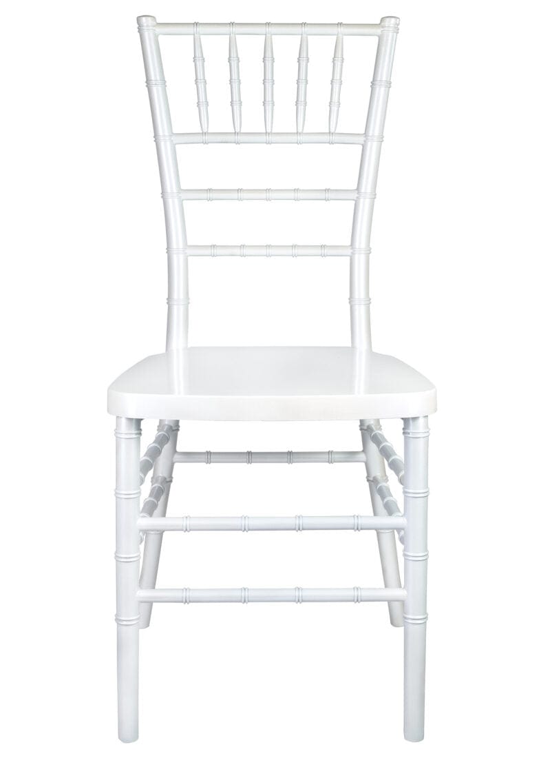 Chivari Sparkling Pearl White Resin Steel Skeleton™ Chiavari Chair CCRPWSP-STEEL-AX-T