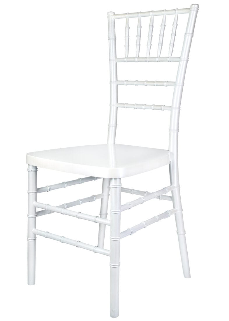 Chivari Sparkling Pearl White Resin Steel Skeleton™ Chiavari Chair CCRPWSP-STEEL-AX-T