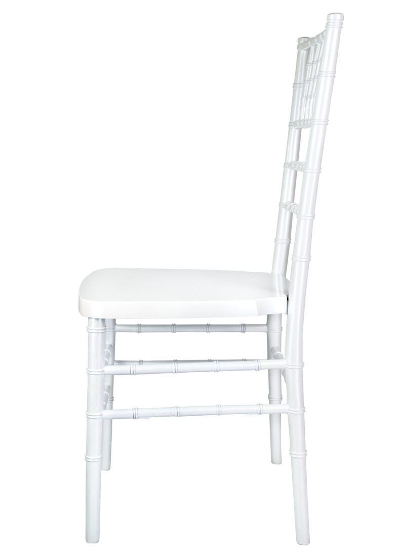 Chivari Sparkling Pearl White Resin Steel Skeleton™ Chiavari Chair CCRPWSP-STEEL-AX-T