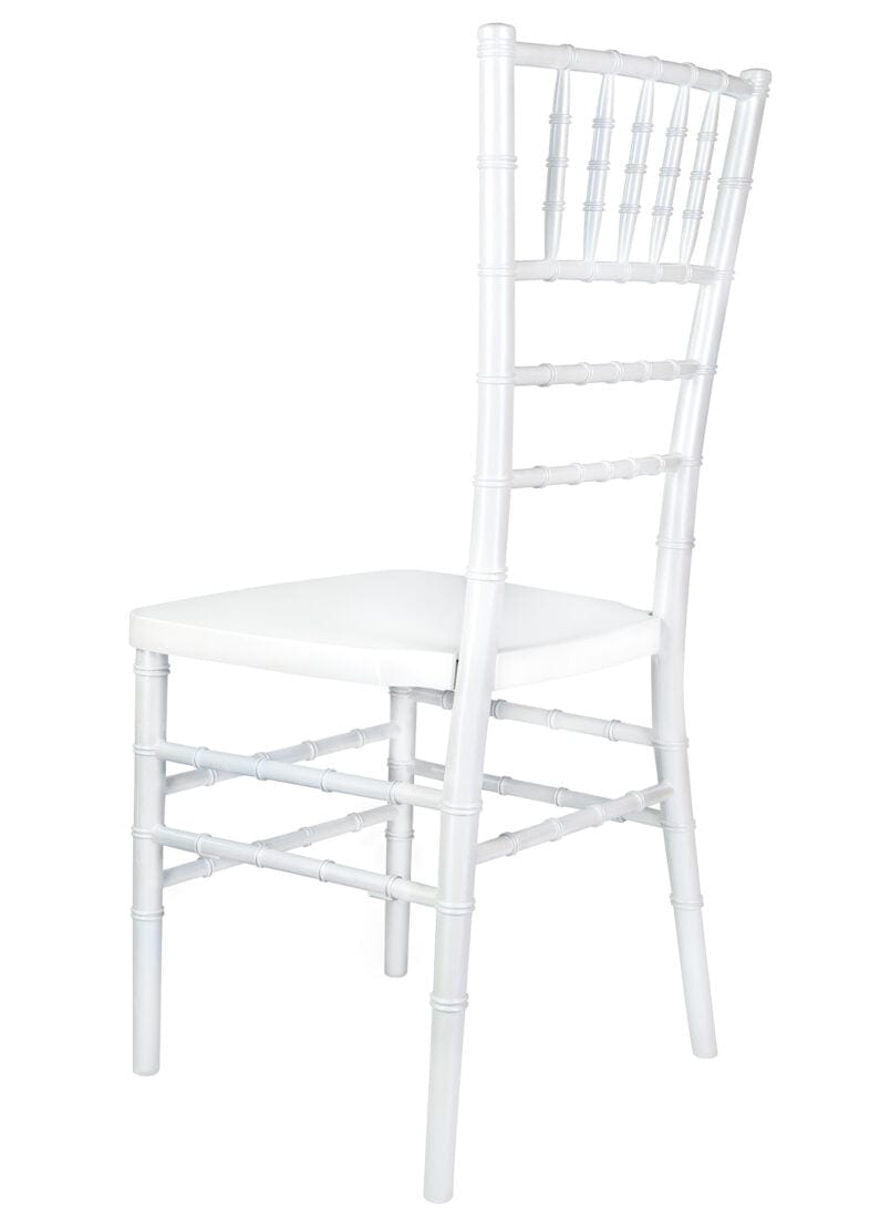 Chivari Sparkling Pearl White Resin Steel Skeleton™ Chiavari Chair CCRPWSP-STEEL-AX-T