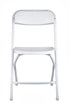 Chivari 120 White Poly Folding Chairs + Hanging Cart Combo PACK120CFPW-CX-T-CART101-AX-T