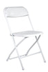 Chivari 100 Pack White Plastic Folding Chair and 10 96" (8 Foot) Rectangular Plywood Banquet Table CFPW-100PLY96-KT