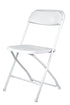 Chivari 100 Pack White Plastic Folding Chair and 10 96" (8 Foot) Rectangular Plywood Banquet Table CFPW-100PLY96-KT