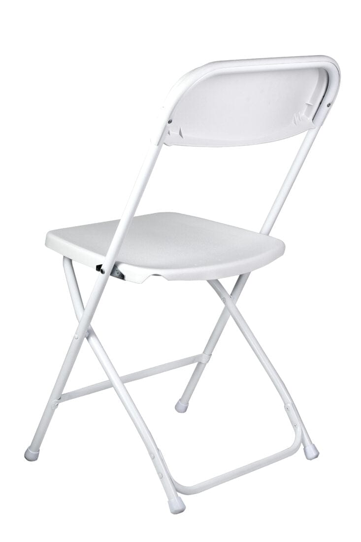 Chivari 100 Pack White Plastic Folding Chair and 10 96