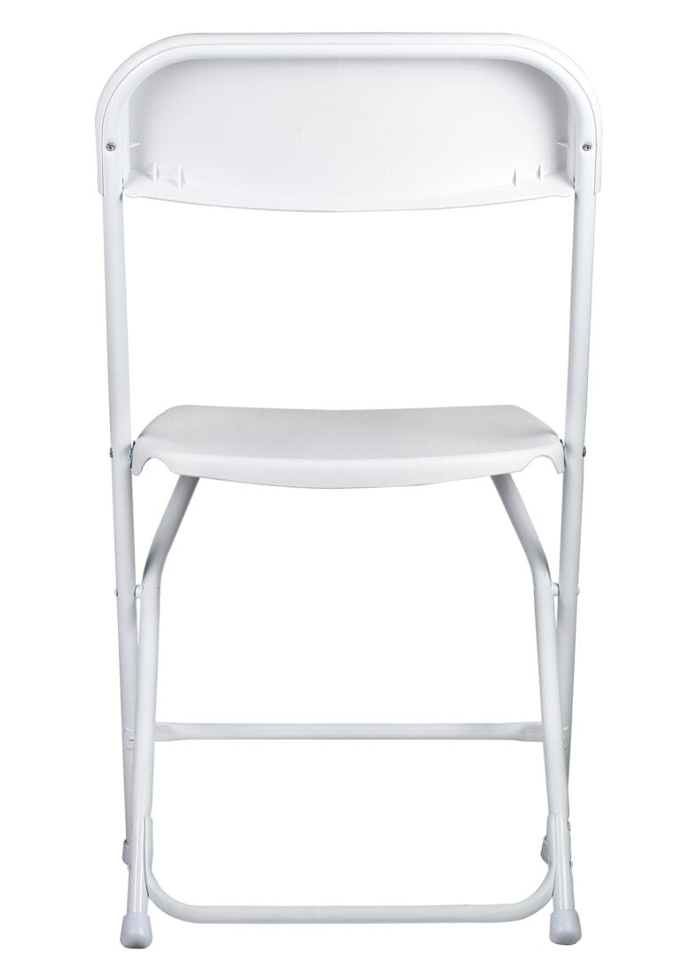 Chivari 100 Pack White Plastic Folding Chair and 10 96