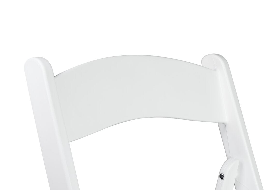 Chivari White SuperResin™ Folding Chair with Stainless Steel Hardware CFRWS-AX-T