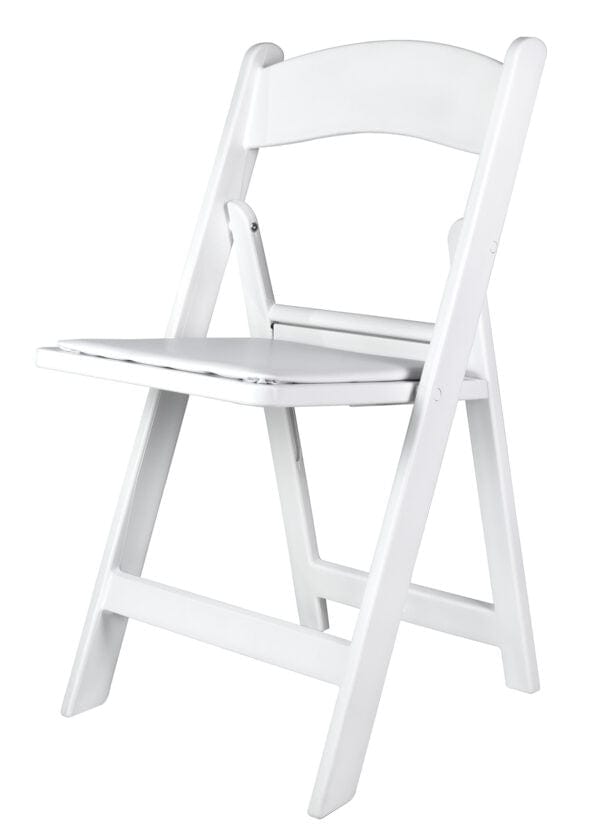 Chivari White with White Vinyl Cushion Resin Steel Skeleton™ Folding Chair CFRW-ST-A