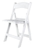 Chivari White with White Vinyl Cushion Resin Steel Skeleton™ Folding Chair CFRW-ST-A