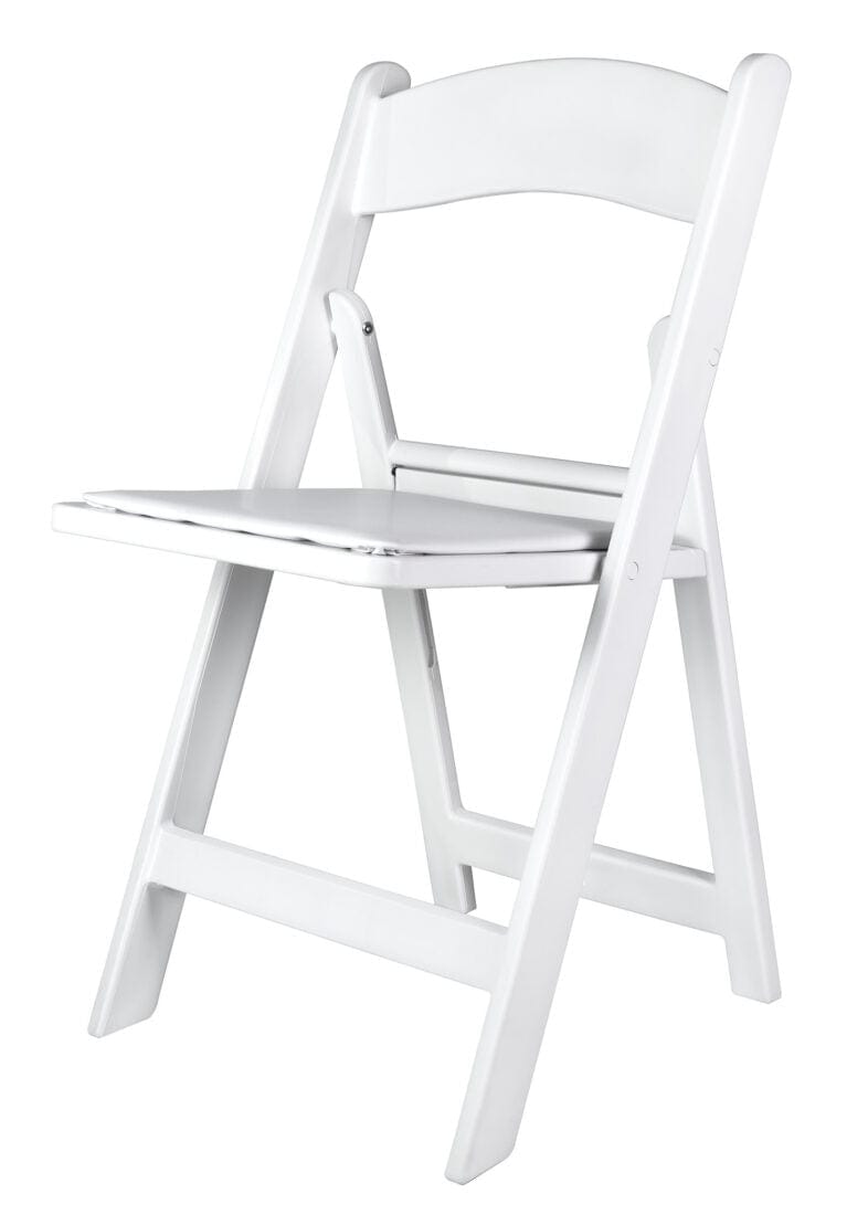 Chivari White SuperResin Folding Chair CFRW-AX-T
