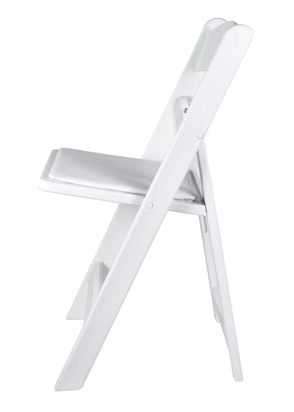 Chivari White with White Vinyl Cushion Resin Steel Skeleton™ Folding Chair CFRW-ST-A
