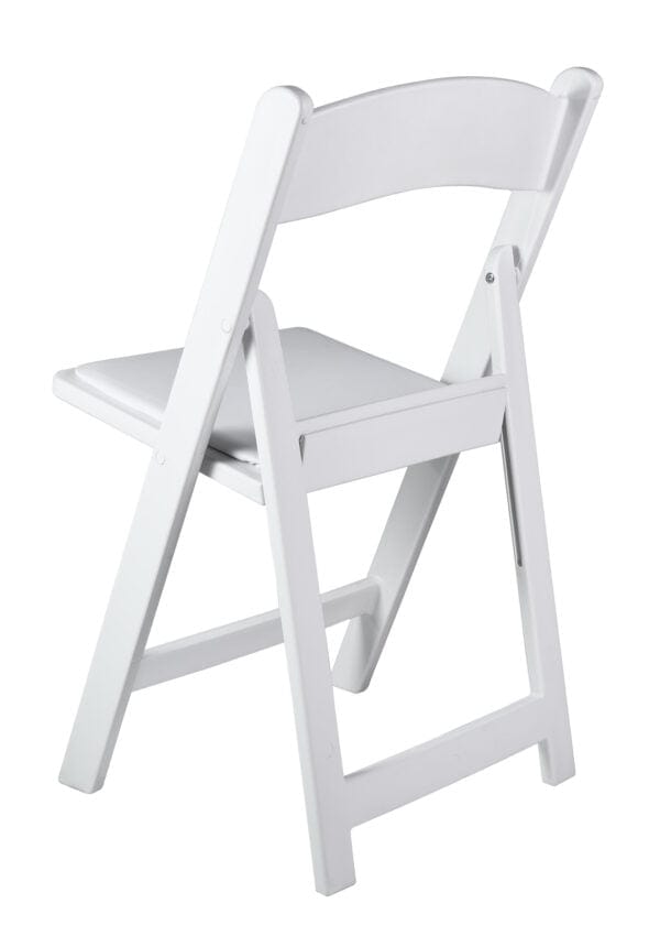 Chivari White with White Vinyl Cushion Resin Steel Skeleton™ Folding Chair CFRW-ST-A