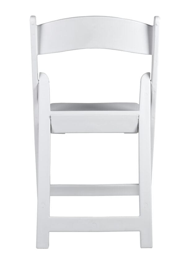 Chivari White with White Vinyl Cushion Resin Steel Skeleton™ Folding Chair CFRW-ST-A