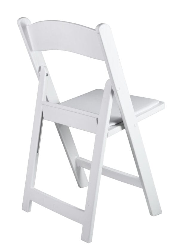 Chivari White with White Vinyl Cushion Resin Steel Skeleton™ Folding Chair CFRW-ST-A