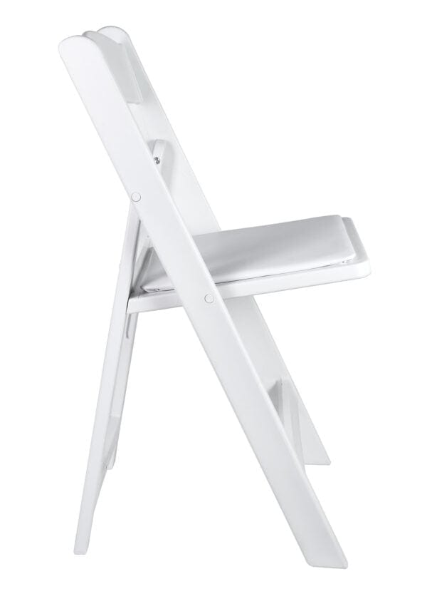 Chivari White with White Vinyl Cushion Resin Steel Skeleton™ Folding Chair CFRW-ST-A