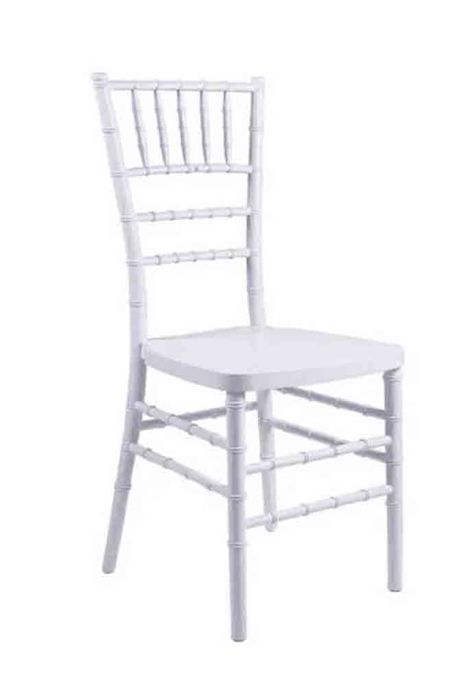 Chivari White Resin Steel Skeleton™ Chiavari Chair (Per Chair Price Shown – Sold only in Quantities of 4) Some Assembly Required CCRW-U4-STEEL-AX-T