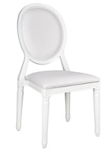 White Resin Louis Pop Chair with White Vinyl Seat and Back
