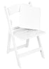 Chivari White Resin Folding Chair with Slatted Seat and White Padded Seat – 2 Styles in 1 CFRW2N1-SLATTED-CX-T