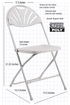 White Fan Back Folding Chair (Steel-Poly Chair) Samson Series by Chivari CFPW-FAN-CX-T