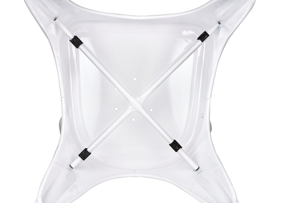 Chivari White Hi Gloss Tolix Style Metal Chair CTMW-AX-T