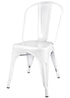 Chivari White Hi Gloss Tolix Style Metal Chair CTMW-AX-T
