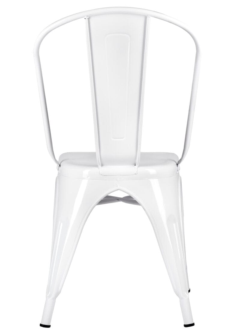 Chivari White Hi Gloss Tolix Style Metal Chair CTMW-AX-T