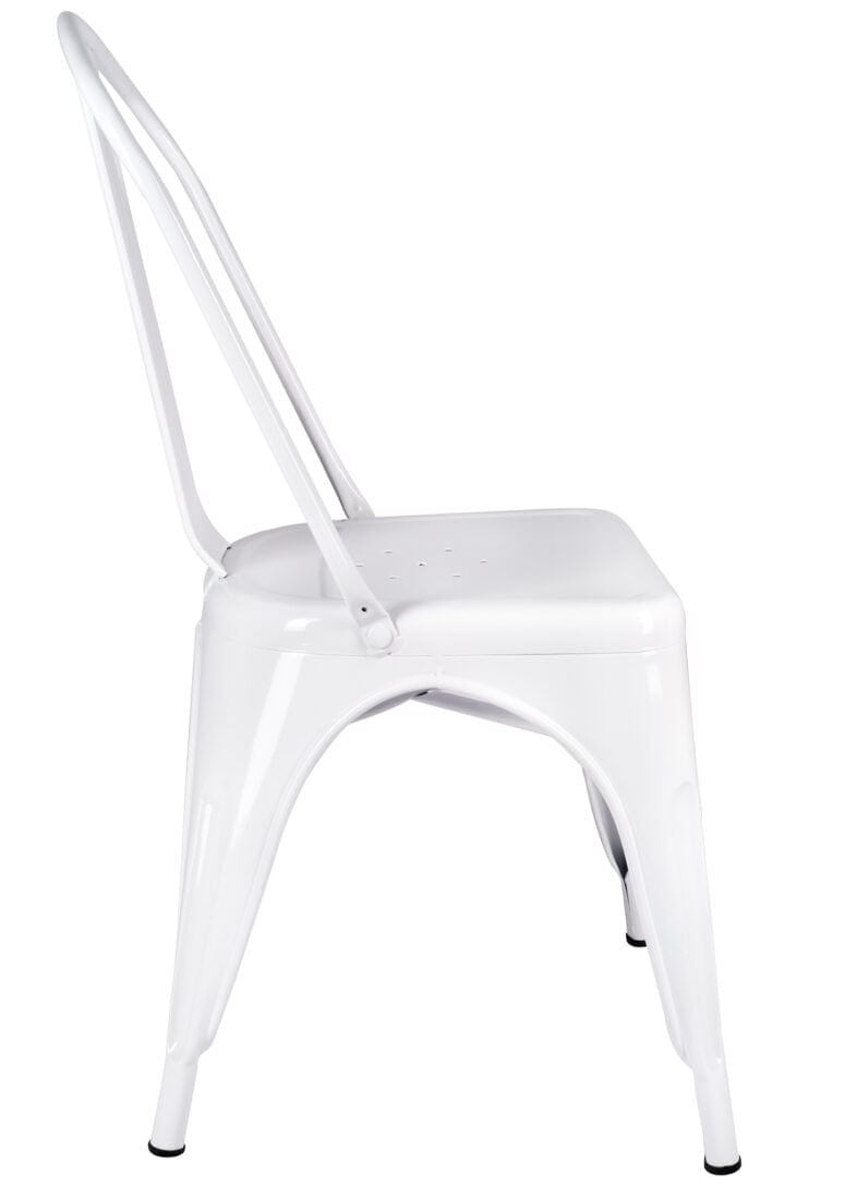 Chivari White Hi Gloss Tolix Style Metal Chair CTMW-AX-T