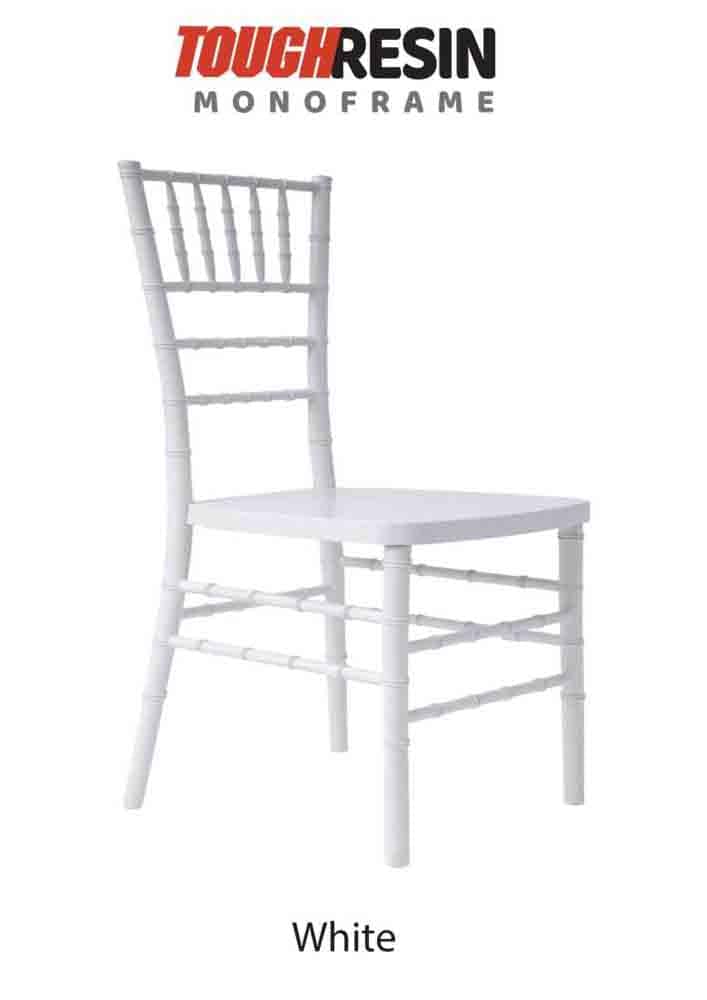 Chivari White ToughResin™ Chiavari Chair CCRW-MONO-AX-T