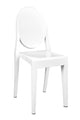 Chivari White Resin Oval Back Victoria Ghost Chair CGVRW-ZG-T
