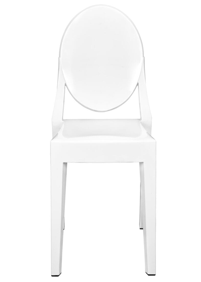 White Resin Oval Back Victoria Ghost Chair