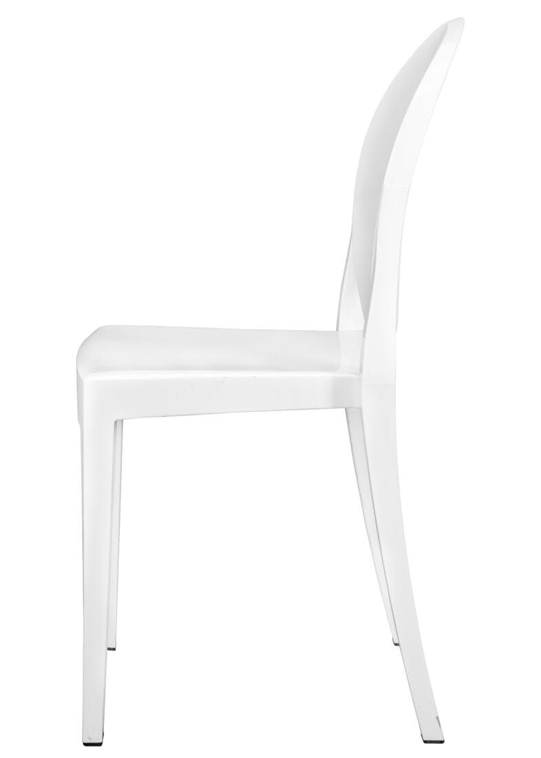Chivari White Resin Oval Back Victoria Ghost Chair CGVRW-ZG-T