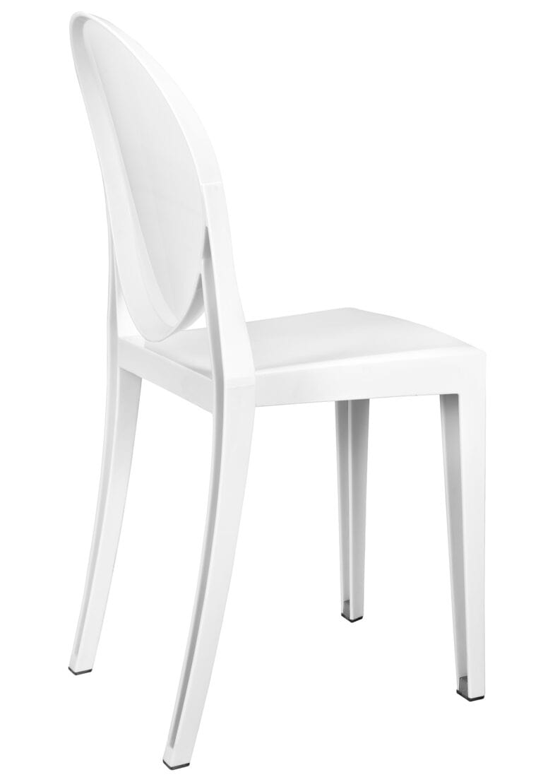Chivari White Resin Oval Back Victoria Ghost Chair CGVRW-ZG-T