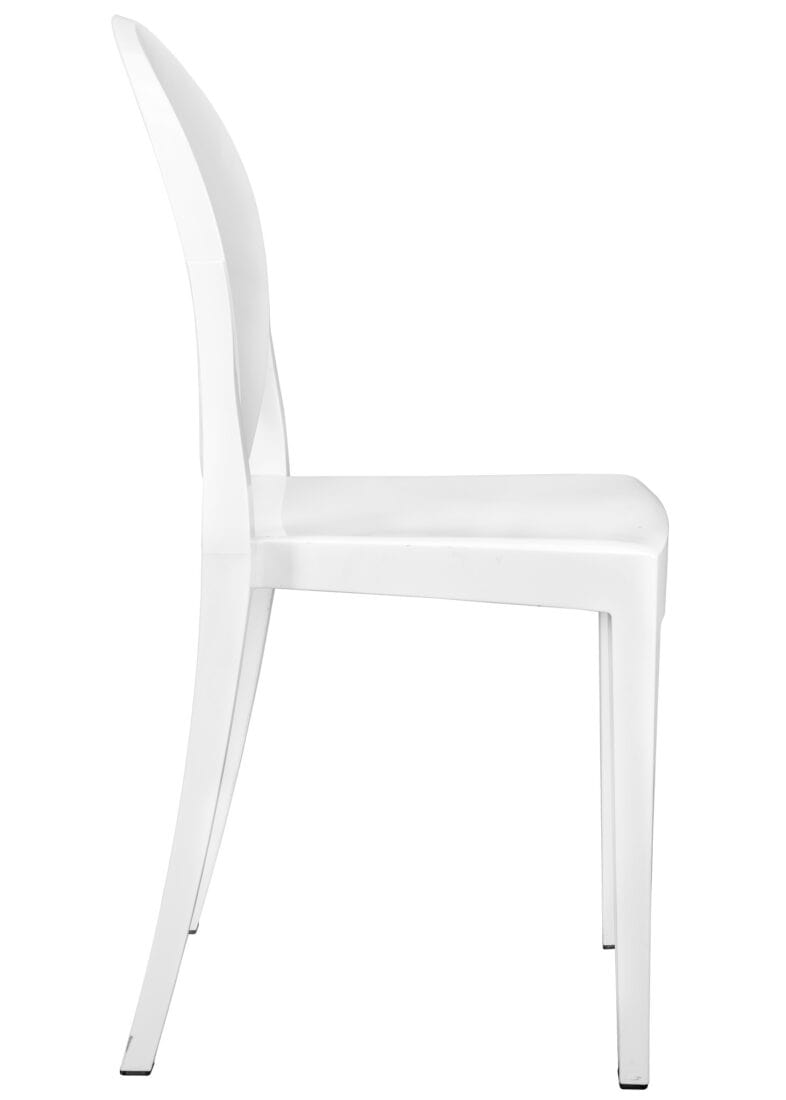 Chivari White Resin Oval Back Victoria Ghost Chair CGVRW-ZG-T
