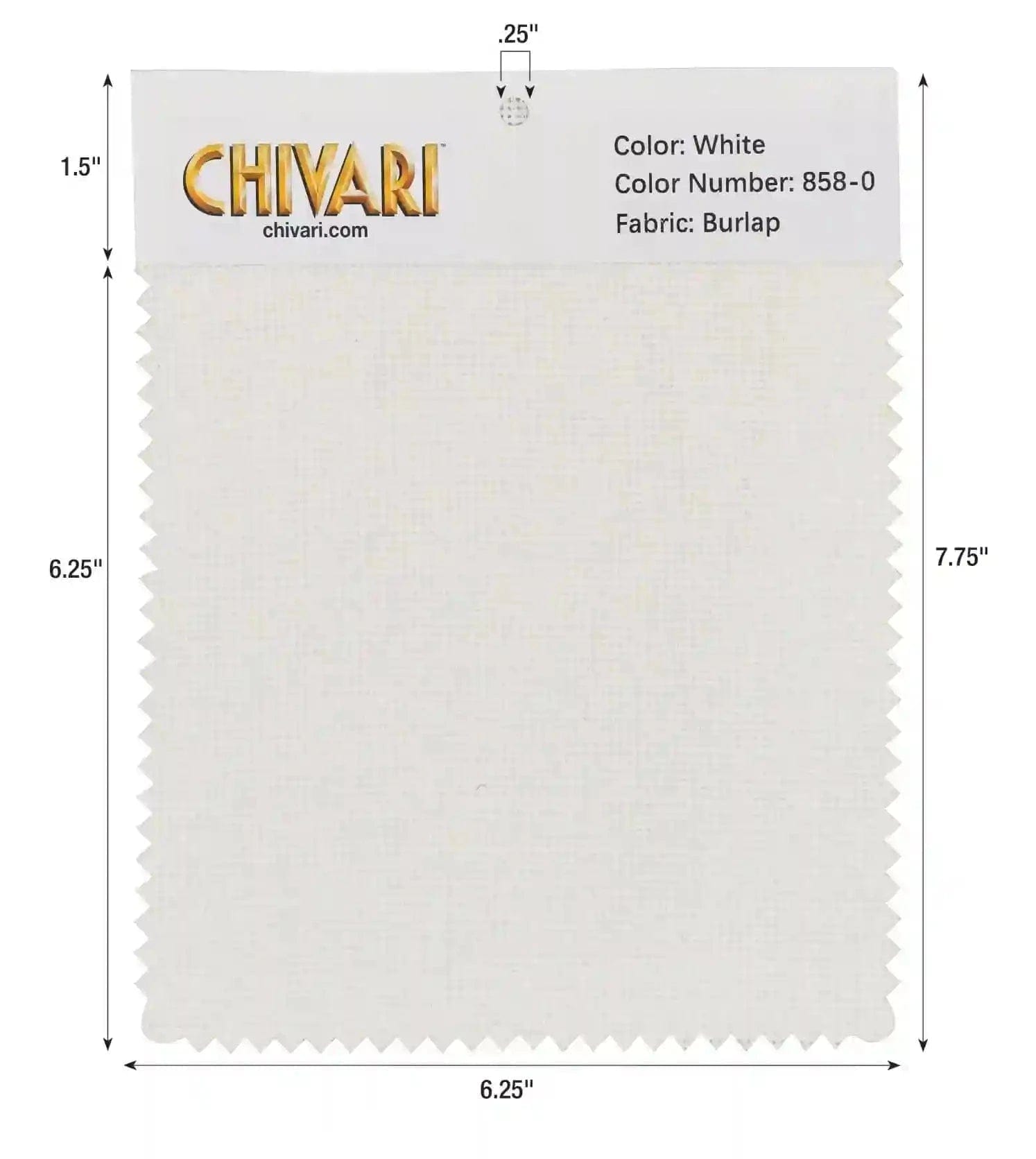Chivari World’s Best Cushion Fabric Swatch – White SW-L-W-A