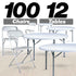 Chivari 100 Pack White Plastic Folding Chair and 12 60" (5 Foot) Round Plastic Folding Table CFPW-100PLS60-KT