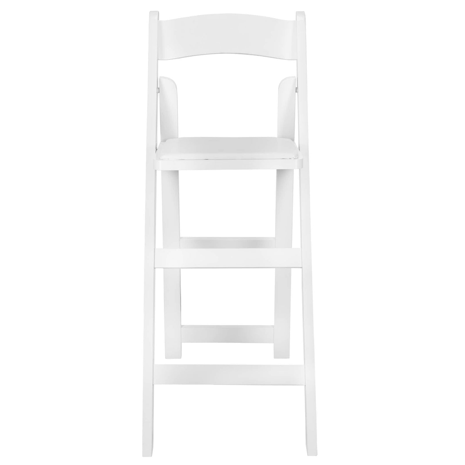 Chivari White ToughWood™ Folding Bar Stool with Padded Seat BFWW-AX
