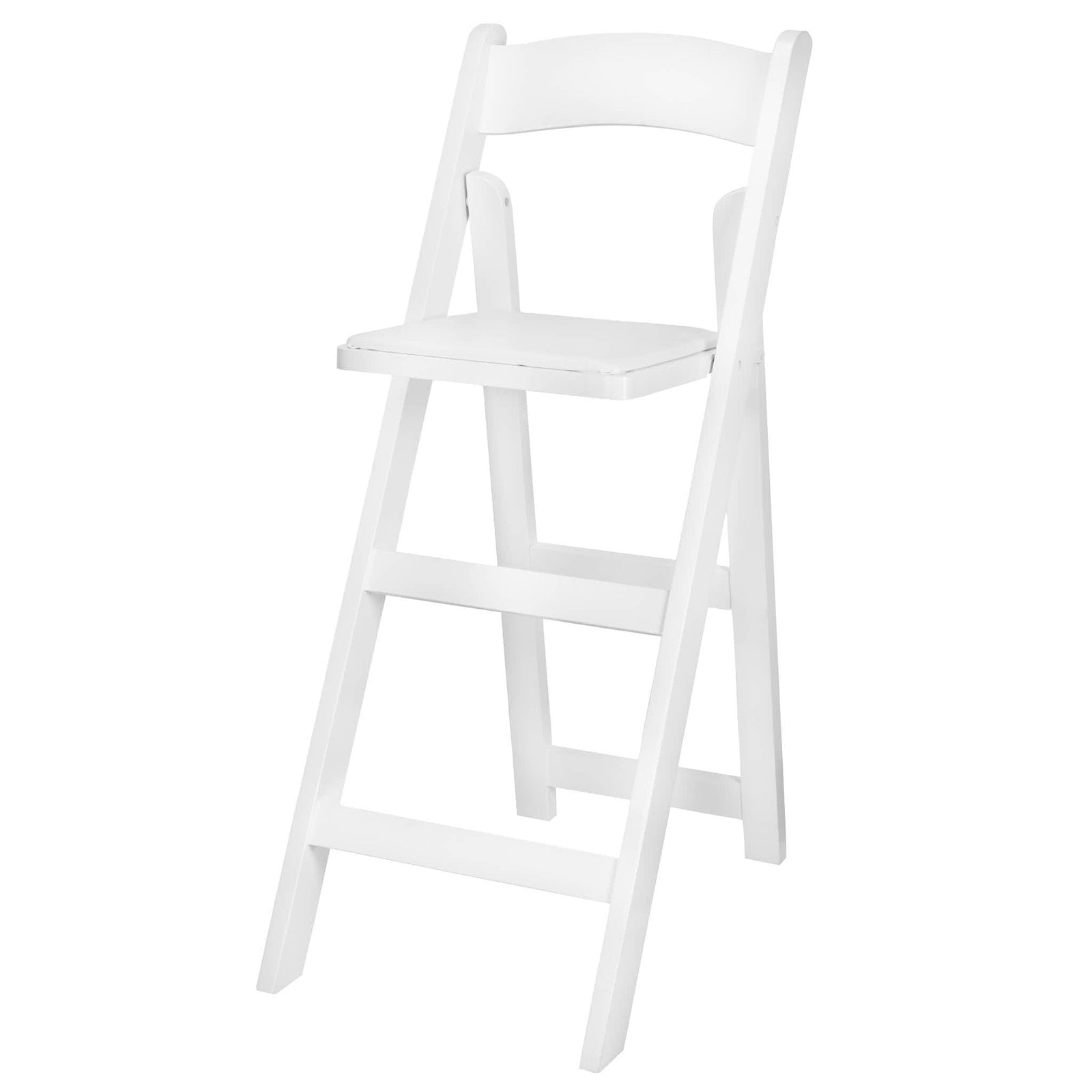 Chivari White ToughWood™ Folding Bar Stool with Padded Seat BFWW-AX